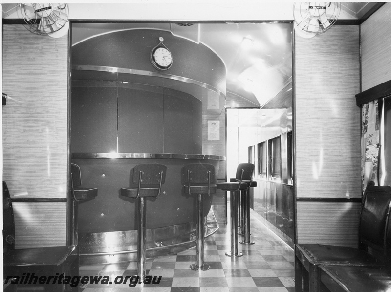 P20250
AVL class 314 inside buffet car showing buffet counter.
