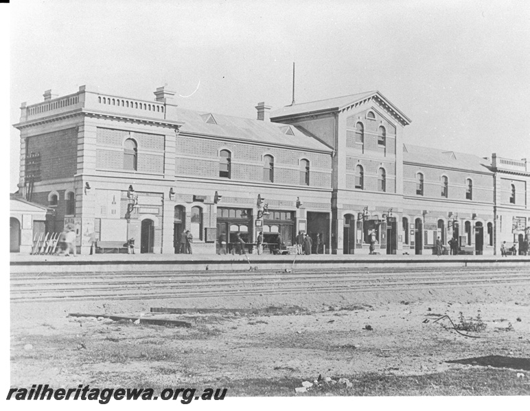 P20291
Perth Railway Station - 1893 view of station without passenger  shelter. ER line.
