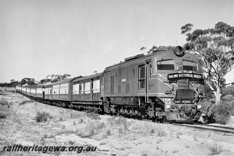 P20351
XA class 1416 on Australian Railway Historical Society Reso Special,, Nungarin, GM line, side and front view
