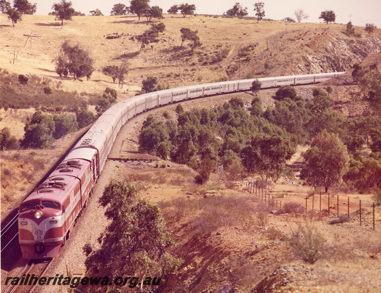 P20513
Commonwealth Railways GM class 24 and another diesel loco, double heading  