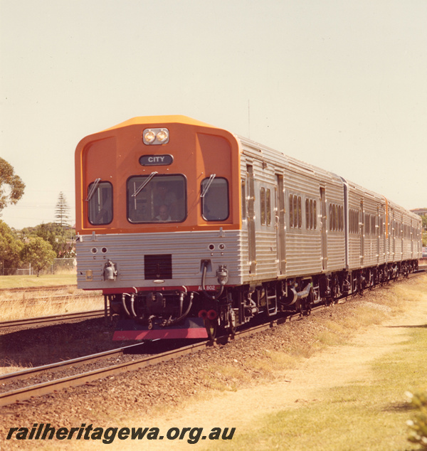 P20538
ADL class 802, heading City bound DMU railcar set, front and side view
