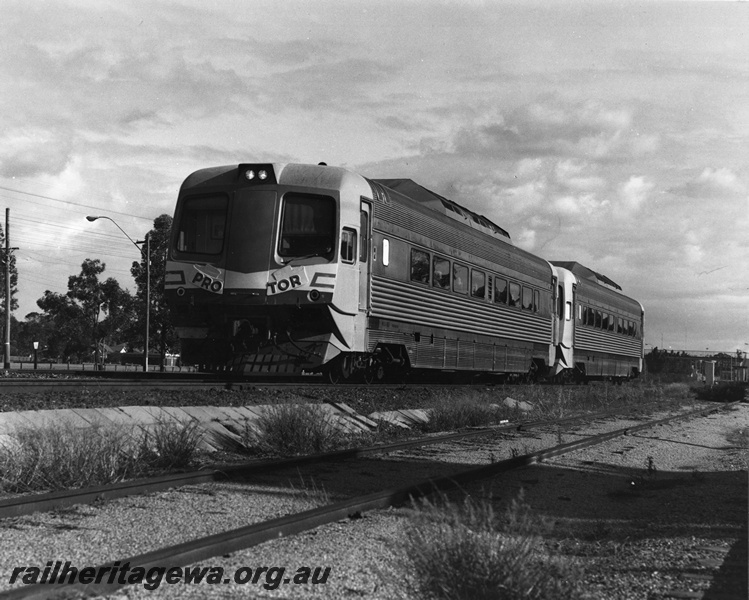 P20606
Two-car Prospector service at Ashfield, lead railcar WCA Class 905, eastbound, ER line
