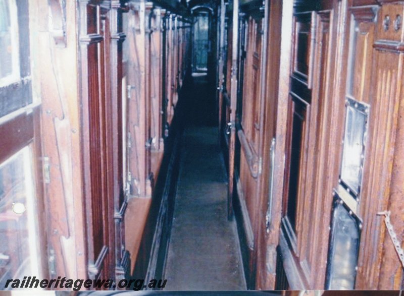 P20790
AQS class second class 4 berth sleeper carriage-photo  showing inside of carriage. 
