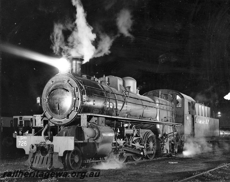 P20796
PMR class 726 at East Perth. Night photo ADG railcars in background. SWR line.
