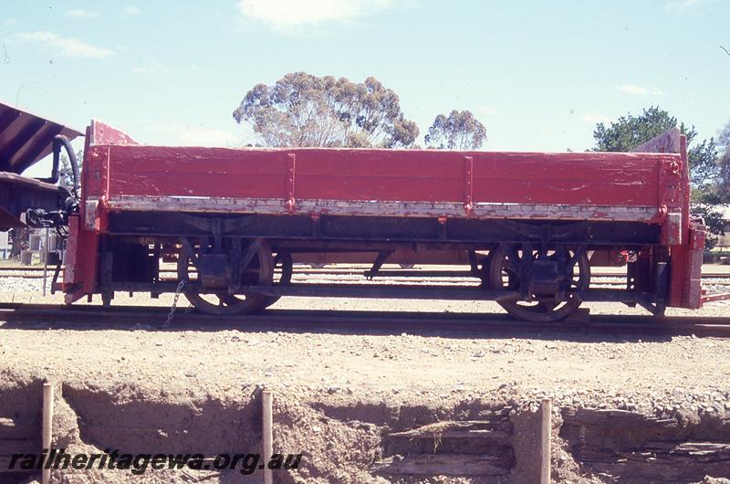 P21029
H class four wheel ballast plough, Narrogin, GSR line, side view.
