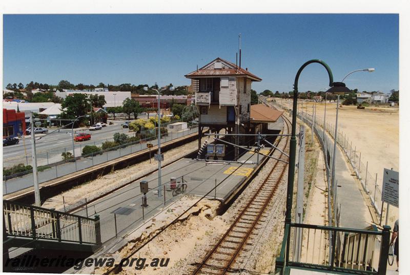 P21069
Platforms, signal box, island platform building area , area covering the new tunnel, Subiaco, ER line, view from the footbridge looking west
