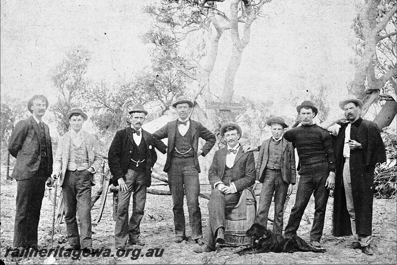 P21202
Bayswater Station staff group photo, William Williams second from the left, seated is the Station Master. C1897-1906
