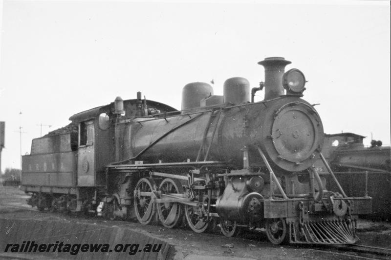 P21417
Midland Railway Co of Western Australia (MRWA) C class 15, beside turntable pit, Midland depot, MR line, side and front view
