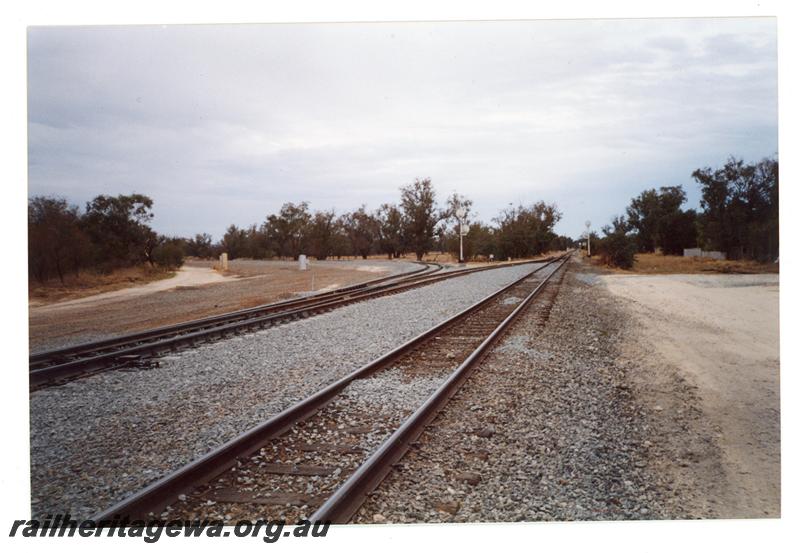 P21460
Junction, tracks, signals, Pinjarra, SWR line, trackside view
