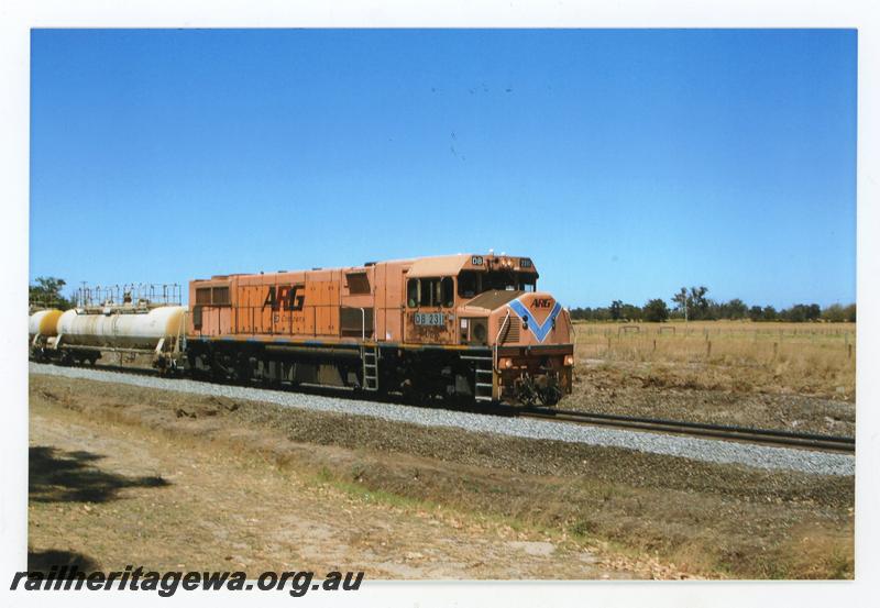 P21462
Australian Railroad Group DB class 2311, on acid train to Kwinana, side and front view
