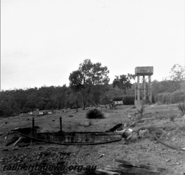 P21815
Banksiadale -remains of railway yard and water tank. 
