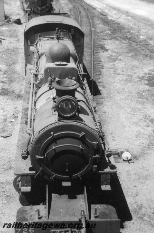 P21874
PMR class 726, at loco depot, East Perth, ER line, view from elevated position down onto top and front of loco
