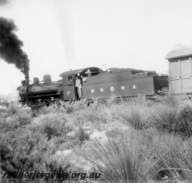 P21983
MRWA C Class 18 rear view of locomotive hauling ARHS tour train to Mooliabeenie. MR line.
