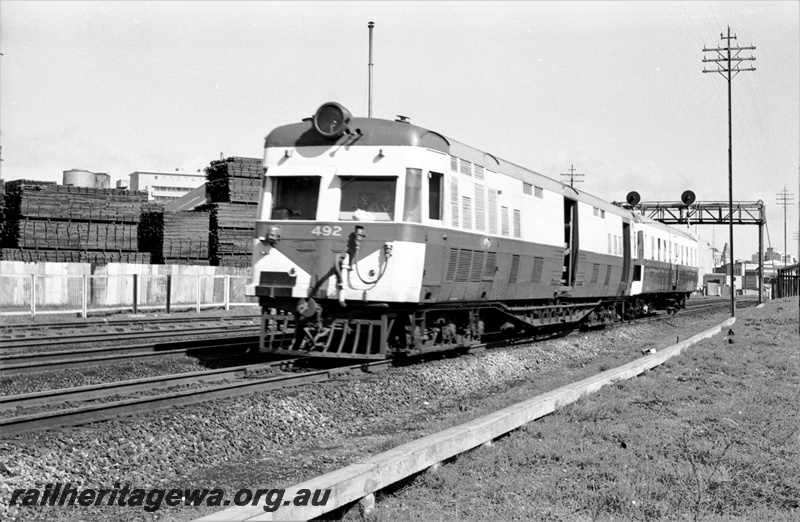 P22104
ADF class  492  hauling an ADA class trailer near East Perth. ER line.
