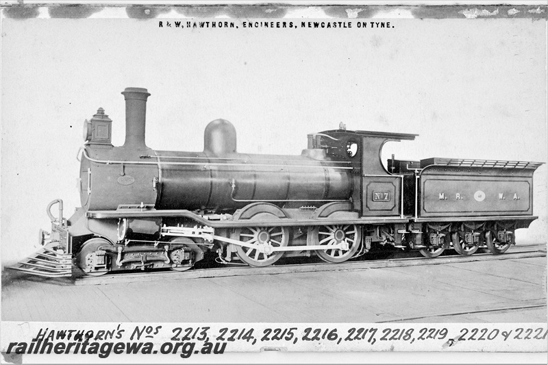 P22181
Midland Railway Company of Western Australia B class 7, maker's photo, side view
