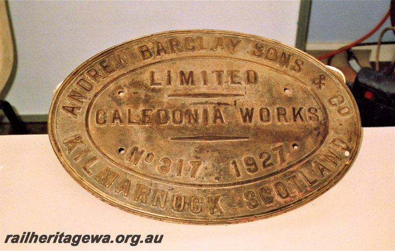 P22792
Builders plate from cab front of diesel shunter No 4, 