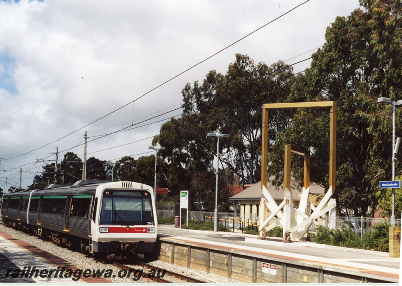 P22895
West Leederville Station  showing remains of footbridge and A series railcar 206 in photo. ER line.
