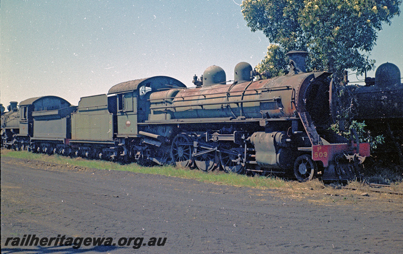 P24146
P class 509, awaiting scrapping at Midland workshops, ER line, side and front view
