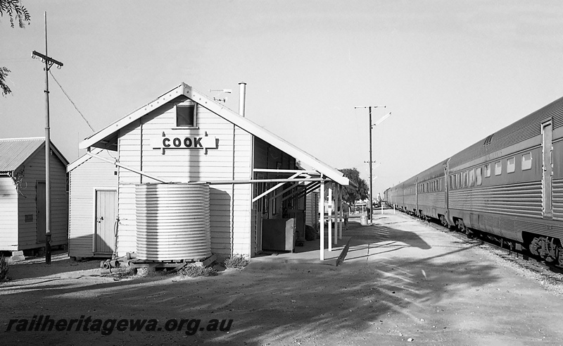 P24218
Station buildings, weatherboard, water tank, 