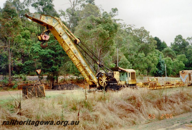 P24305
1 of 2 views of the ex WAGR breakdown crane No. 31, run down condition, front and side view
