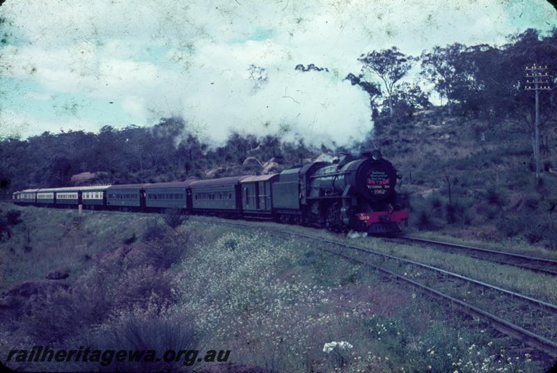 T00027
ARHS Vic Div visit, V class, John Forrest National Park, ER line, on tour train
