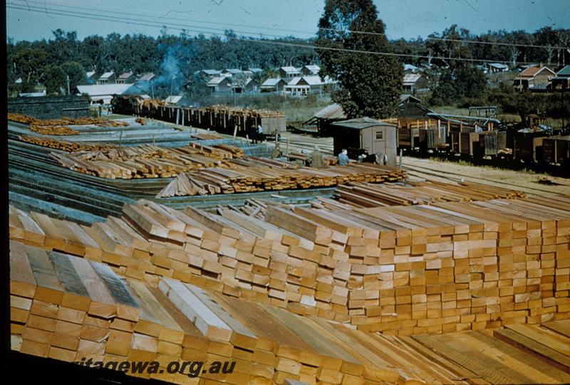 T00254
Stacks of sleepers, timber mill, Banksiadale?
