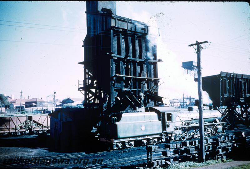 T00258
W class, coal stages, East Perth Loco Depot, shows the old wooden coal stage
