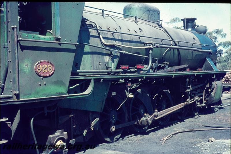 T00400
W class 928, Narrogin, view from cab forward
