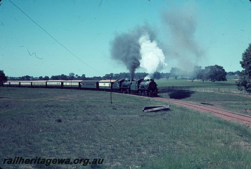 T00441
ARHS Vic Div visit, double headed W class, on tour train
