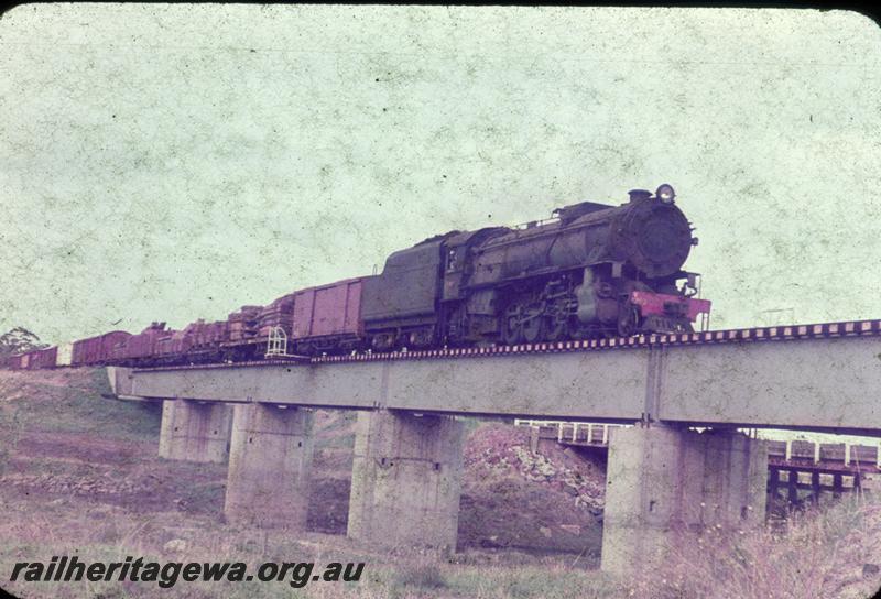 T00648
V class 1219, steel girder bridge, Burekup, SWR line, goods train
