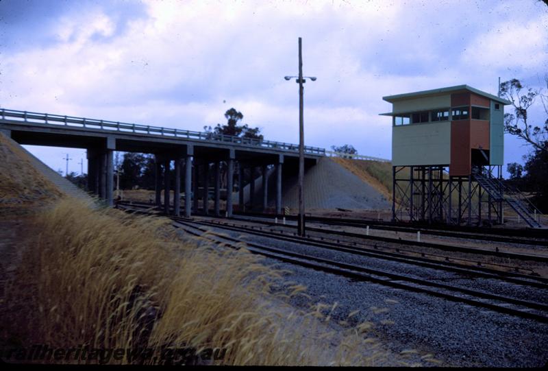 T00847
Road over pass Thomas Road, signal box, Kwinana Yard, signal box ex Koojedda
