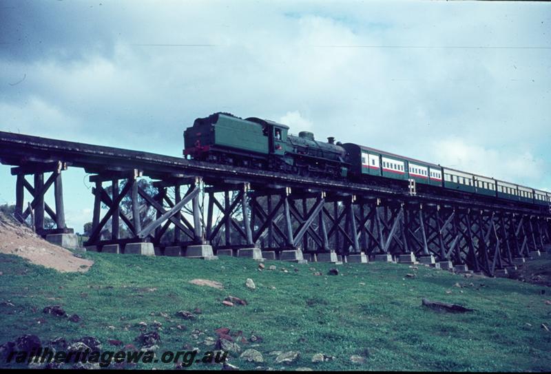 T01079
W class 932, trestle bridge at Ringa, CM line, ARHS tour train
