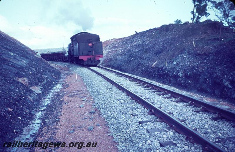 T01157
FS class, Kwinana to Jarrahdale railway construction, rear view of self trimming tender
