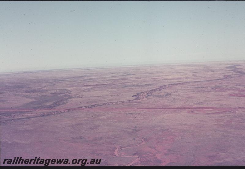 T01258
Iron ore train, Port Hedland, aerial view
