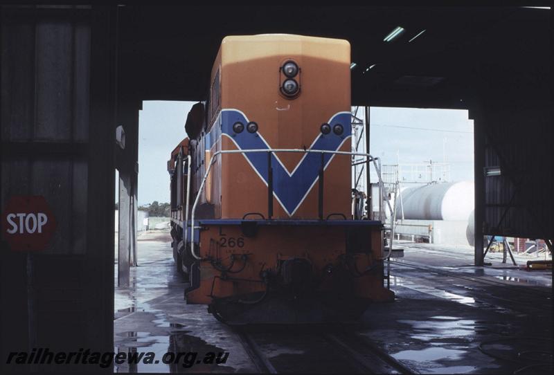 T01329
L class 266, front view, orange livery, front on view.
