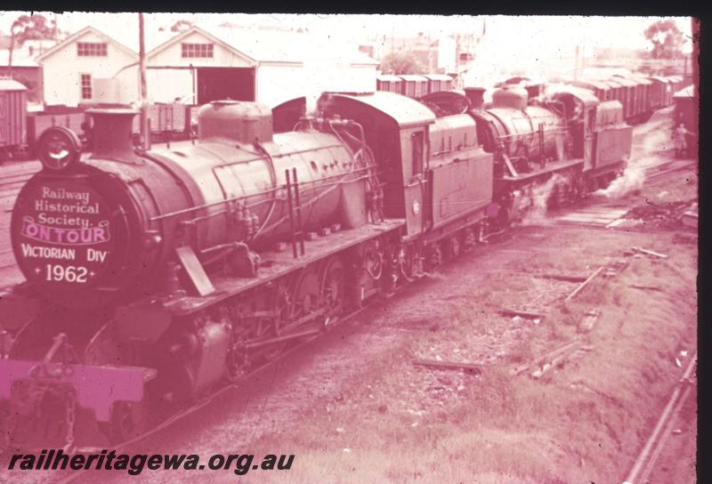 T01376
ARHS Vic Div. visit, W class locos, goods shed, Katanning, GSR line, same as T0623
