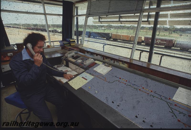 T01439
Control panel, Yardmaster's Office, West Kalgoorlie, internal view 
