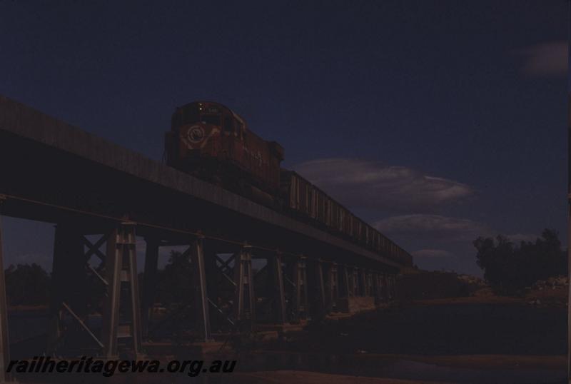 T01651
Mt Newman Mining Alco M636 class, bridge, iron ore train
