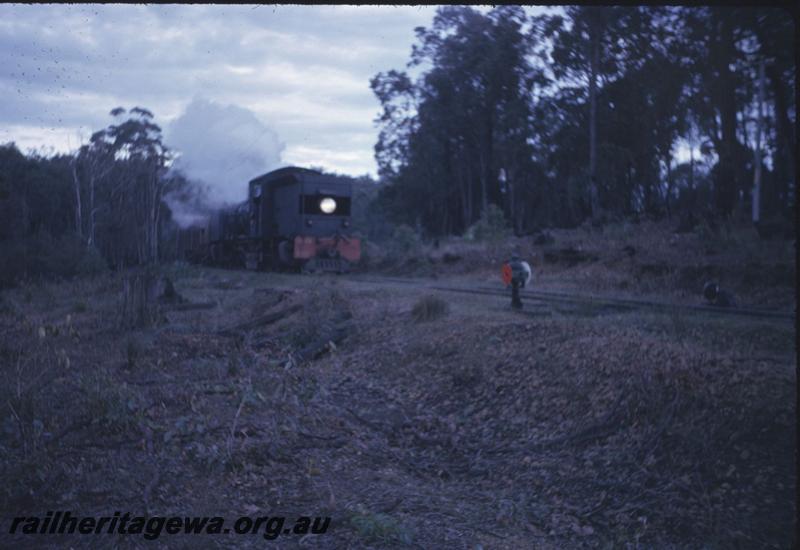 T01730
MSA class 492 Garratt loco, point indicator, Jarrahwood, WN line, goods train.
