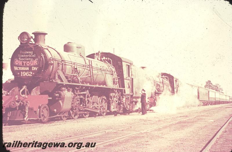 T01764
ARHS Vic Div. visit, Double headed W classes, Katanning, GSR line, tour train. Same as T0627
