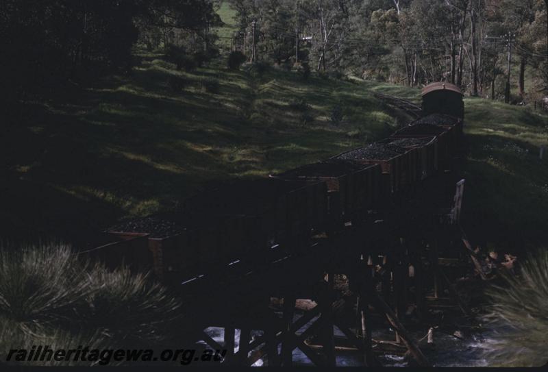 T01806
Trestle bridge, coal train, BN line, rear section of train shown in T1813.
