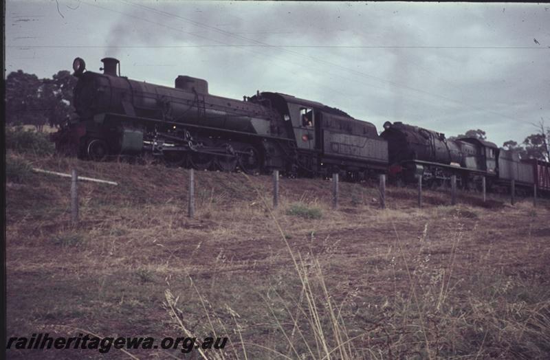 T01893
W class double heading with a S class, Bridgetown, PP line, goods train
