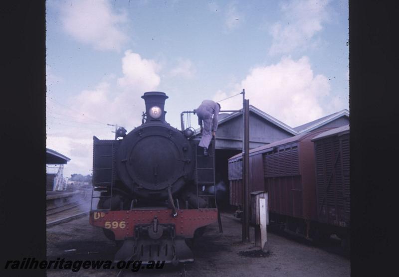 T02005
DD class 596, Subiaco goods yard, taking water, on the Subiaco shunt.
