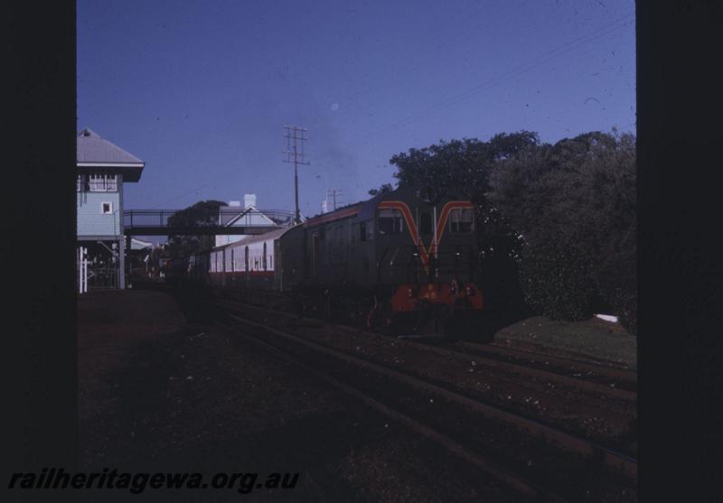 T02115
F class 45, station, signal box, Claremont, departing with 