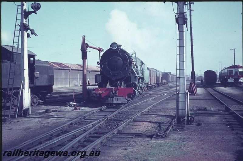 T02398
V class 1206, water column, signals, goods train
