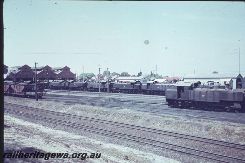 T02399
Line up of locos, loco shed, East Perth Loco Depot
