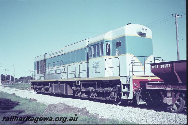 T02406
K class 202, on ballast train.
