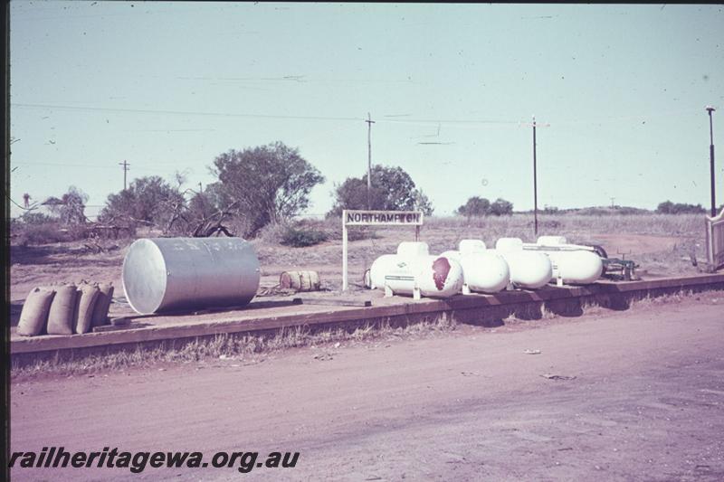 T02463
Station platform being used as an oil depot, Northampton, GA line
