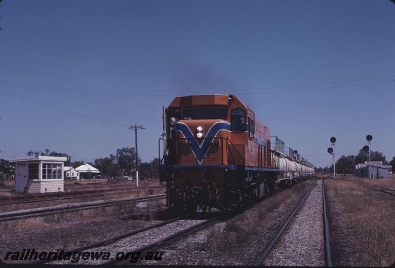 T02667
N class 1879, wagon weighbridge, Pinjarra, SWR line, caustic train

