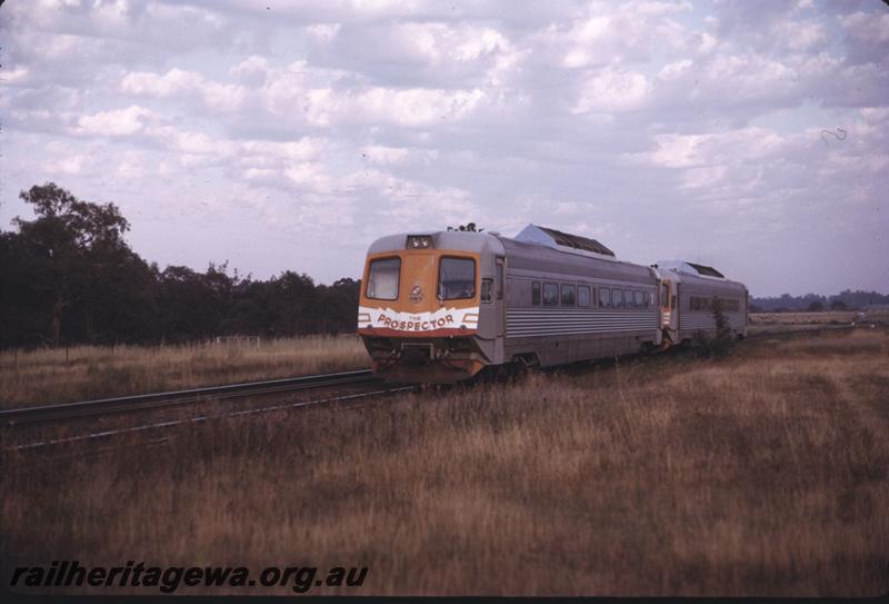 T02751
Prospector, two car set, orange front, near Midland
